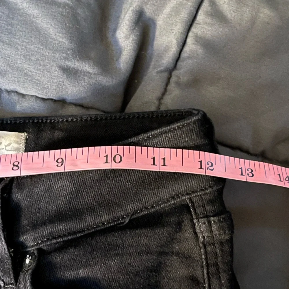 Free People We the free hi rise skinny distressed hem jeans ink black size 26 - Picture 13 of 14